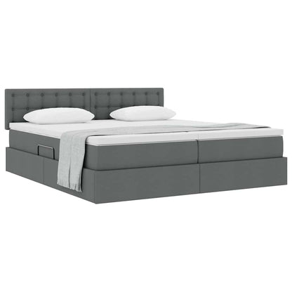 Letto con Contenitore Grigio scuro 180 x 200 cm Pelle Sintetica | homemem39
