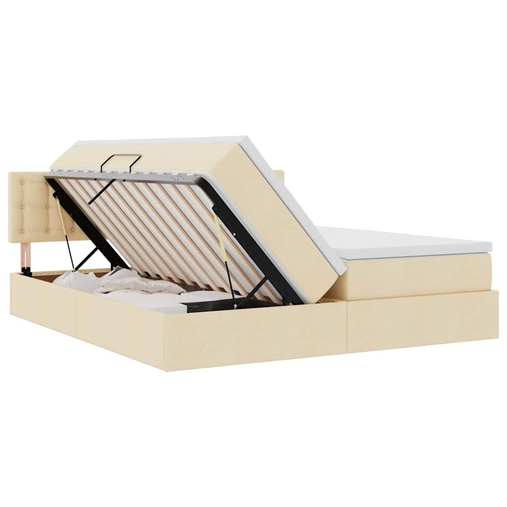Letto con Contenitore Crema 180 x 200 cm Pelle Sintetica | homemem39