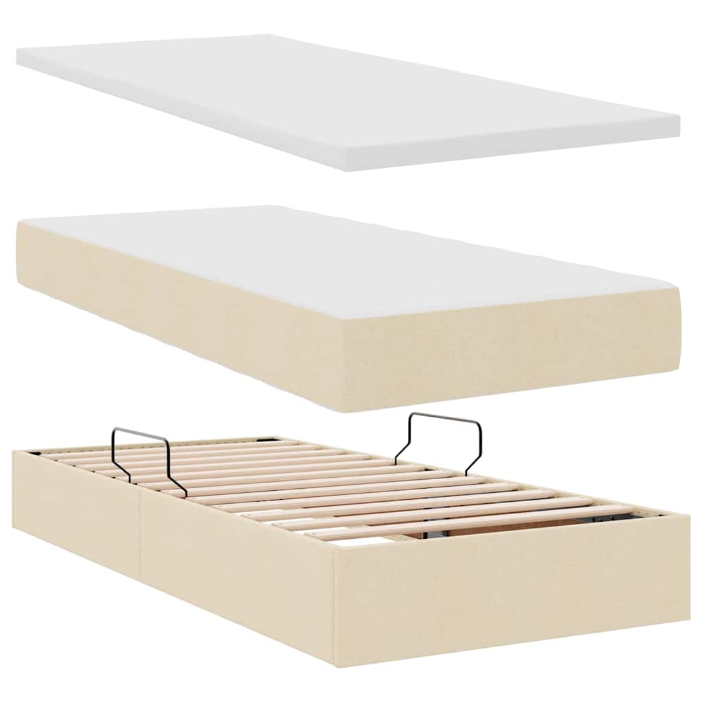 Letto con Contenitore Crema 180 x 200 cm Pelle Sintetica | homemem39