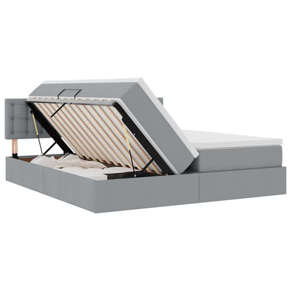 Letto con Contenitore con materasso Grigio chiaro 200 x 200 cm | homemem39
