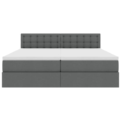 Letto con Contenitore Grigio scuro 200 x 200 cm Pelle Sintetica | homemem39