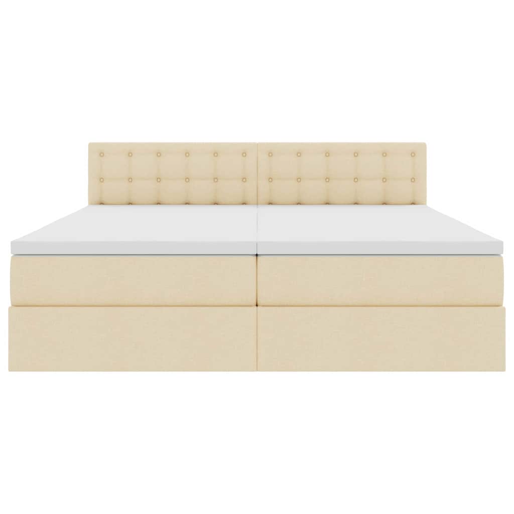 Letto con Contenitore Crema 200 x 200 cm Pelle Sintetica