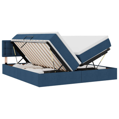 Letto con Contenitore Blu 200 x 200 cm Pelle Sintetica | homemem39