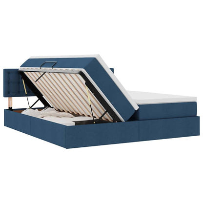 Letto con Contenitore Blu 200 x 200 cm Pelle Sintetica | homemem39