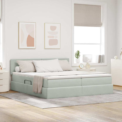 Letto con Contenitore con materasso Grigio chiaro 90 x 200 cm