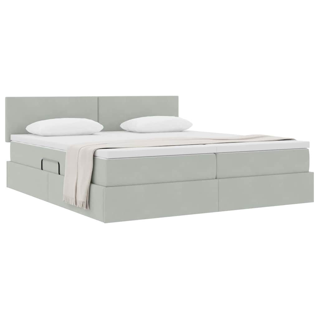 Letto con Contenitore con materasso Grigio chiaro 90 x 200 cm | homemem39