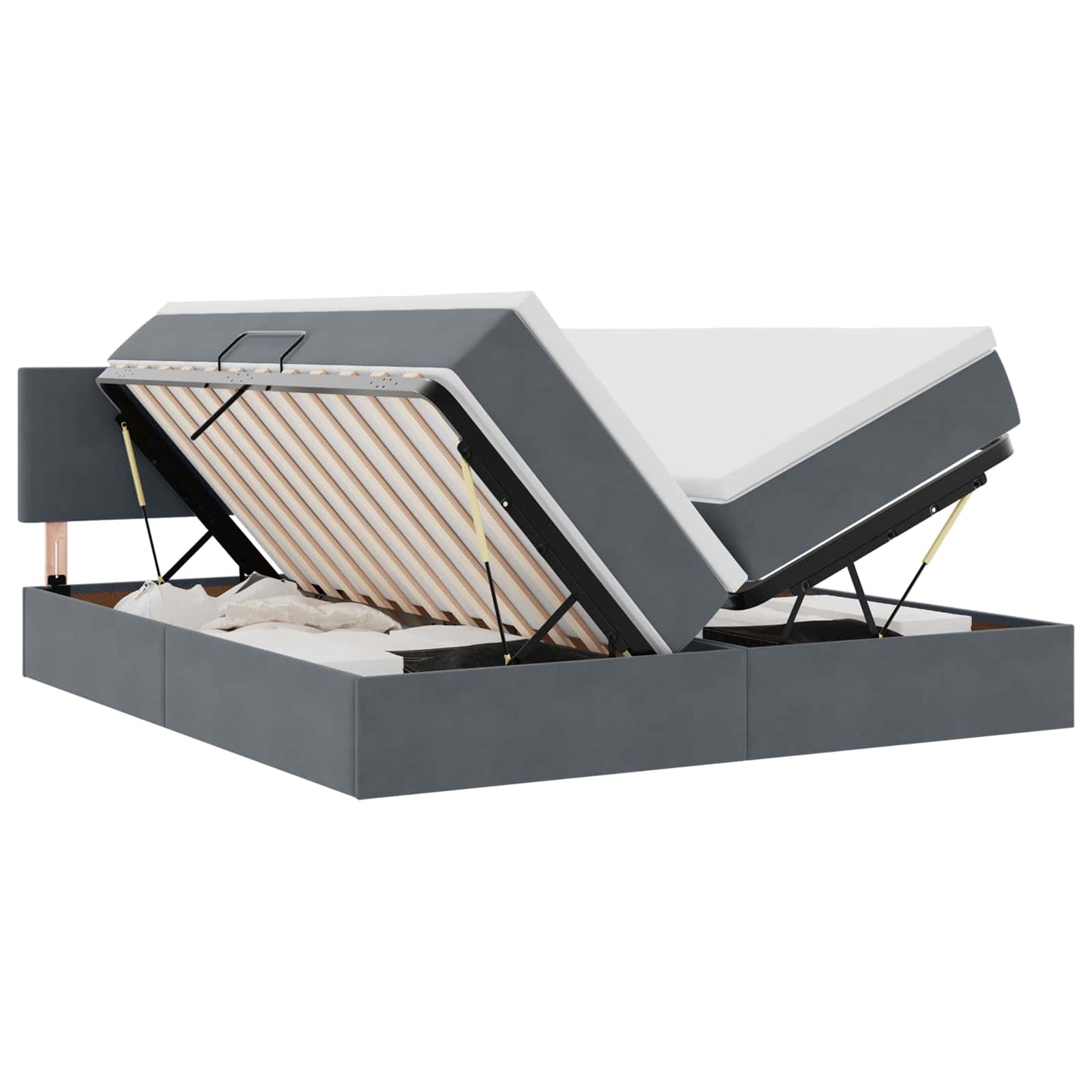 Letto con Contenitore con testiera Grigio scuro 90 x 200 cm | homemem39