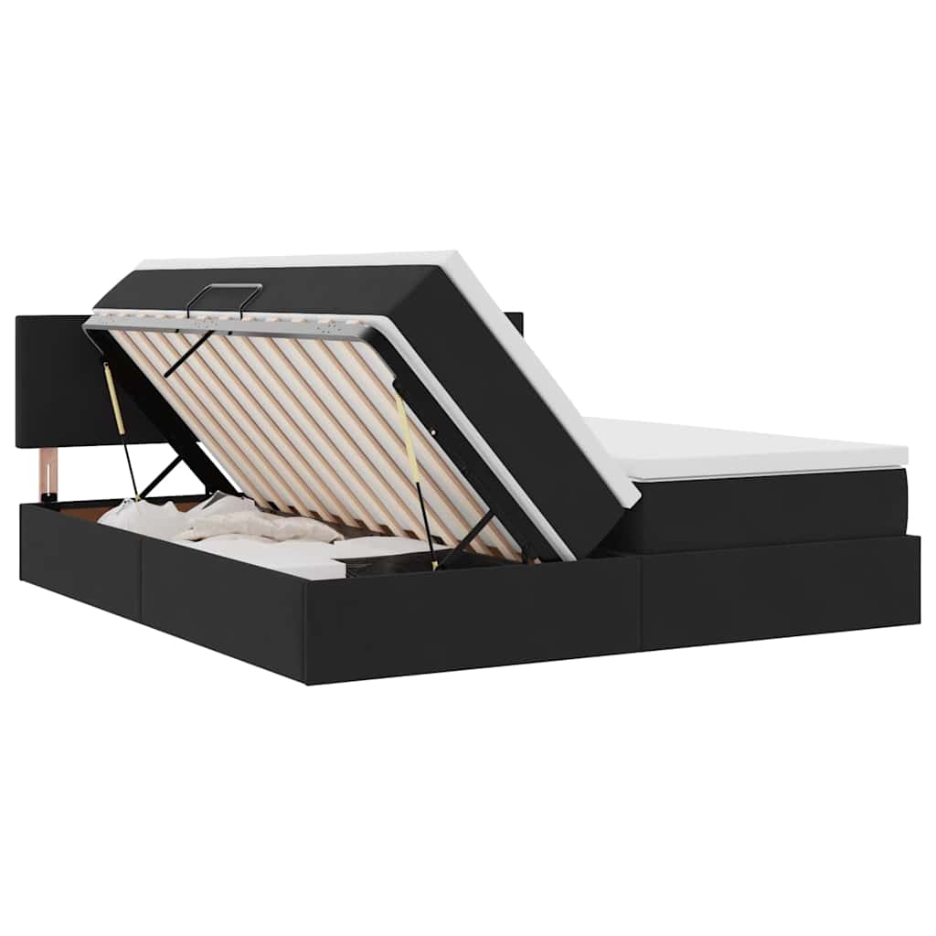 Letto con Contenitore con testiera Nero 90 x 200 cm | homemem39