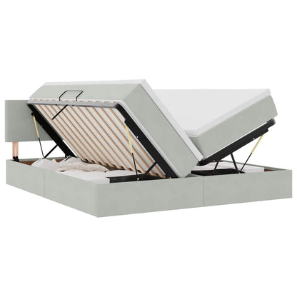 Letto con Contenitore con materasso Grigio chiaro 100 x 200 cm | homemem39