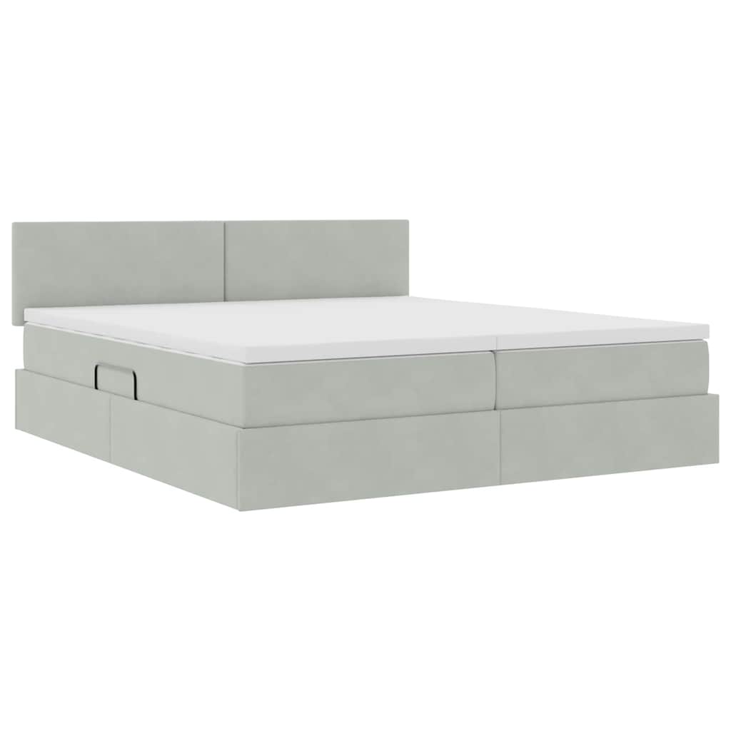 Letto con Contenitore con materasso Grigio chiaro 100 x 200 cm | homemem39