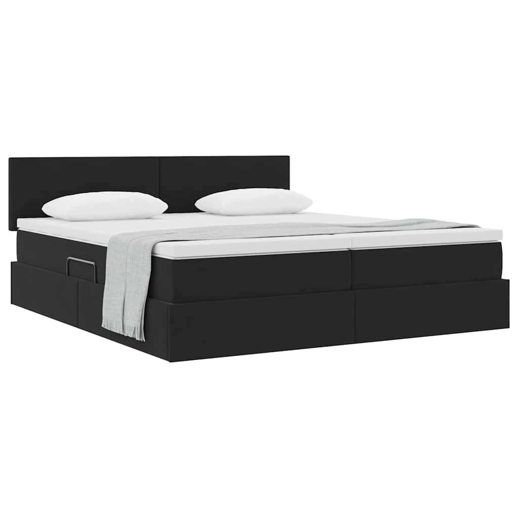 Letto con Contenitore con materasso Nero 100 x 200 cm | homemem39