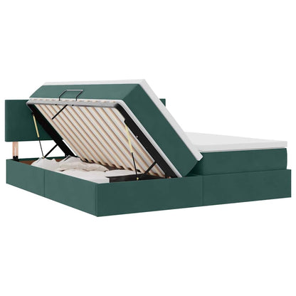 Letto con Contenitore con materasso Verde Scuro 100 x 200 cm | homemem39