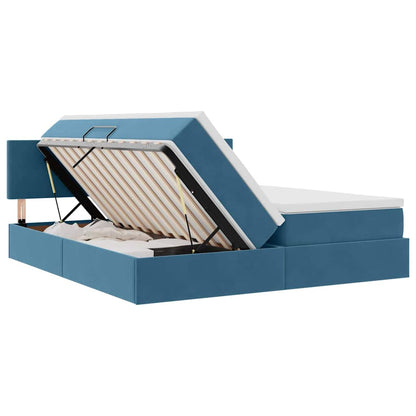 Letto con Contenitore con materasso Blu Scuro 100 x 200 cm | homemem39