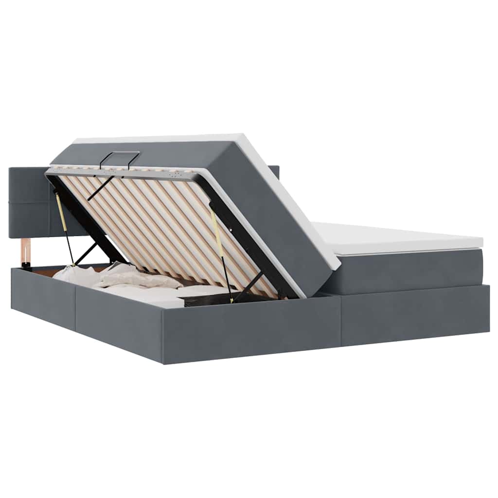 Letto con Contenitore con materasso Grigio scuro 90 x 200 cm | homemem39