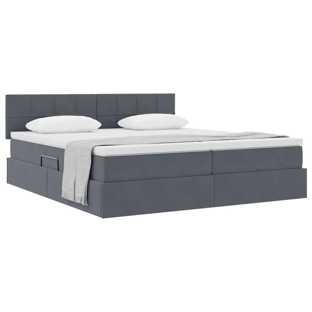 Letto con Contenitore con materasso Grigio scuro 90 x 200 cm | homemem39
