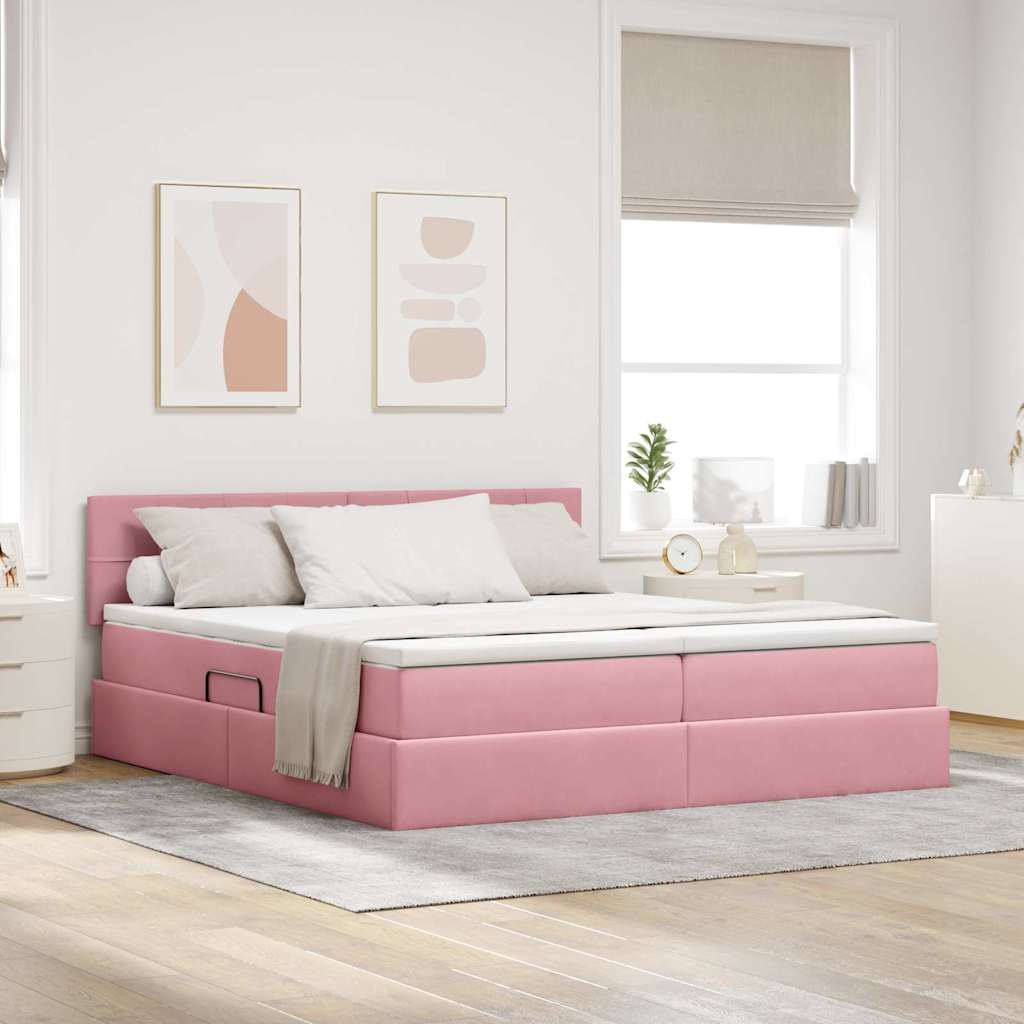 Letto con Contenitore con materasso Rosa 90 x 200 cm | homemem39