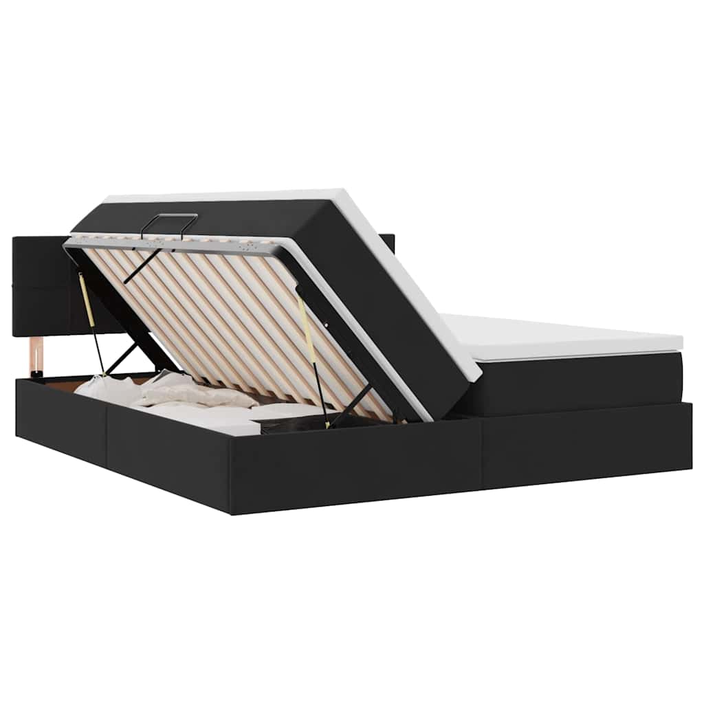 Letto con Contenitore con materasso Nero 100 x 200 cm | homemem39