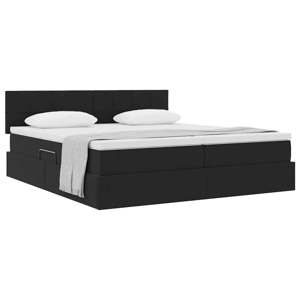 Letto con Contenitore con materasso Nero 100 x 200 cm | homemem39