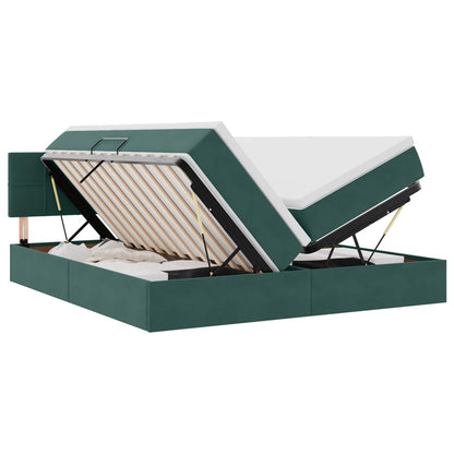 Letto con Contenitore con materasso Verde Scuro 100 x 200 cm | homemem39