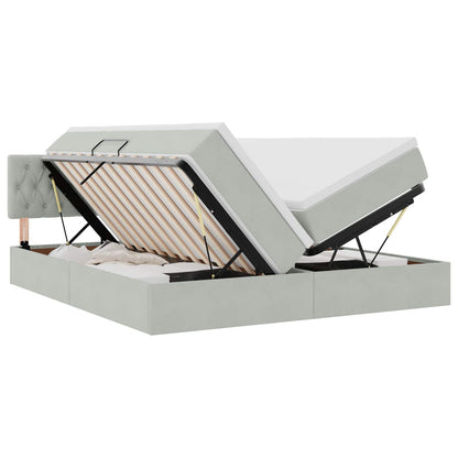 Letto con Contenitore con materasso Grigio chiaro 90 x 200 cm | homemem39