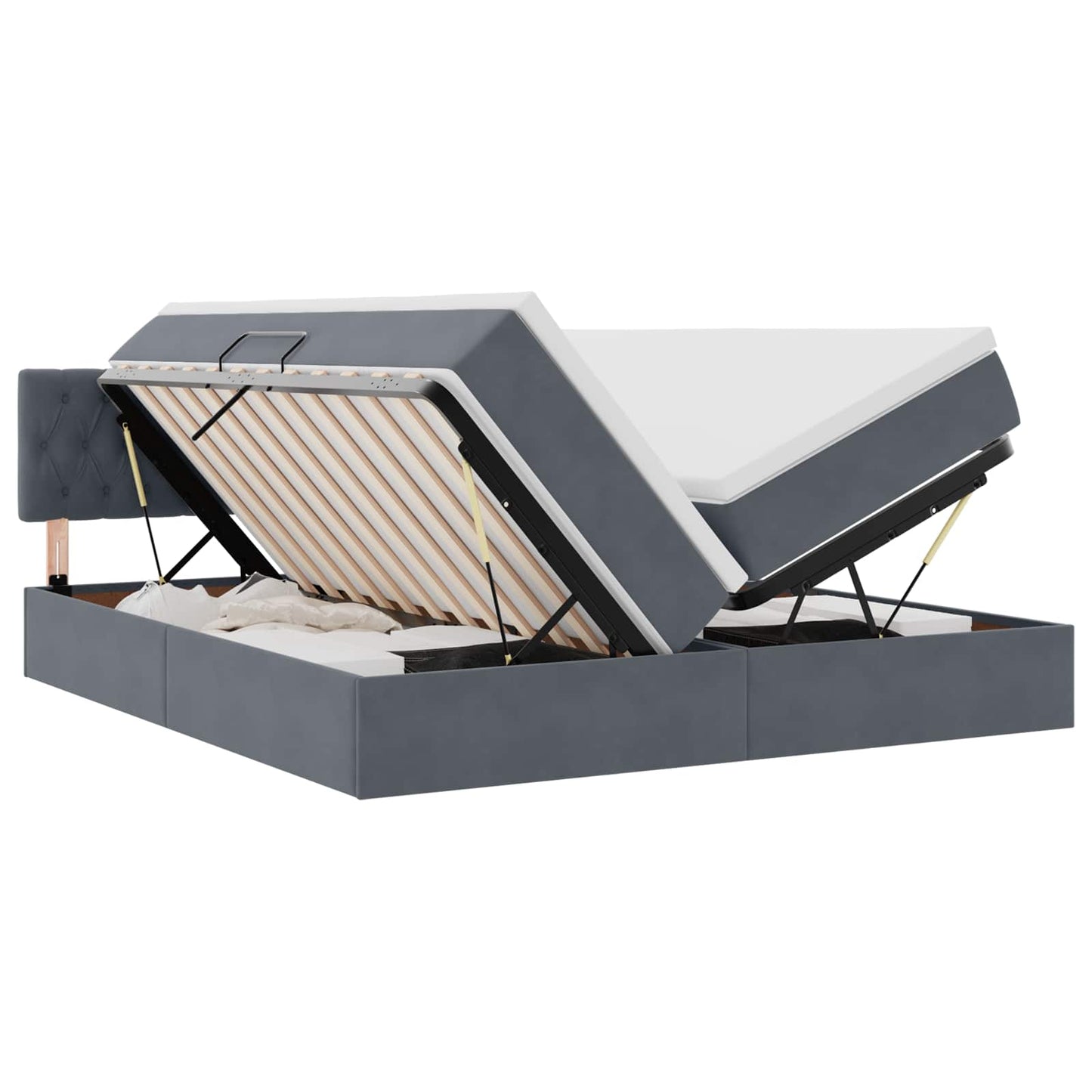 Letto con Contenitore con materasso Grigio scuro 90 x 200 cm | homemem39