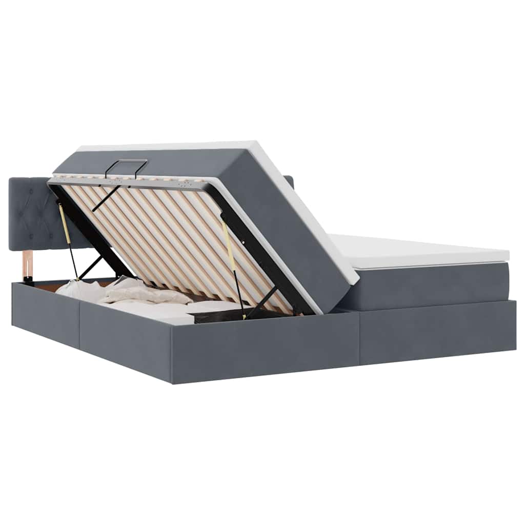 Letto con Contenitore con materasso Grigio scuro 90 x 200 cm | homemem39