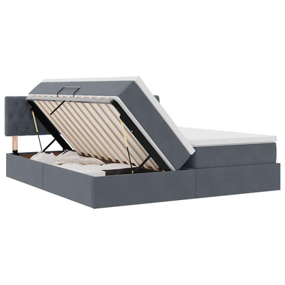 Letto con Contenitore con materasso Grigio scuro 90 x 200 cm | homemem39