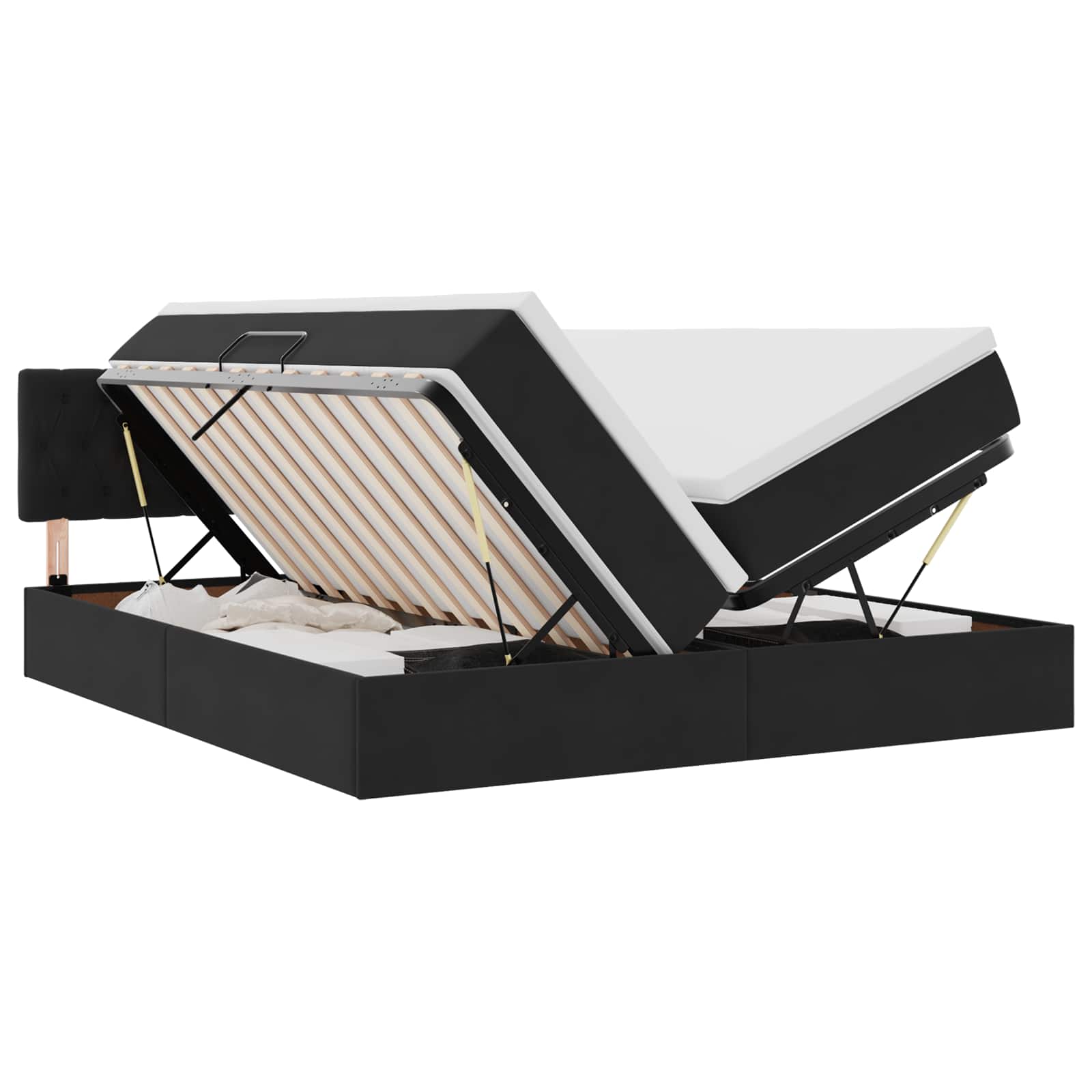 Letto con Contenitore con materasso Nero 90 x 200 cm | homemem39
