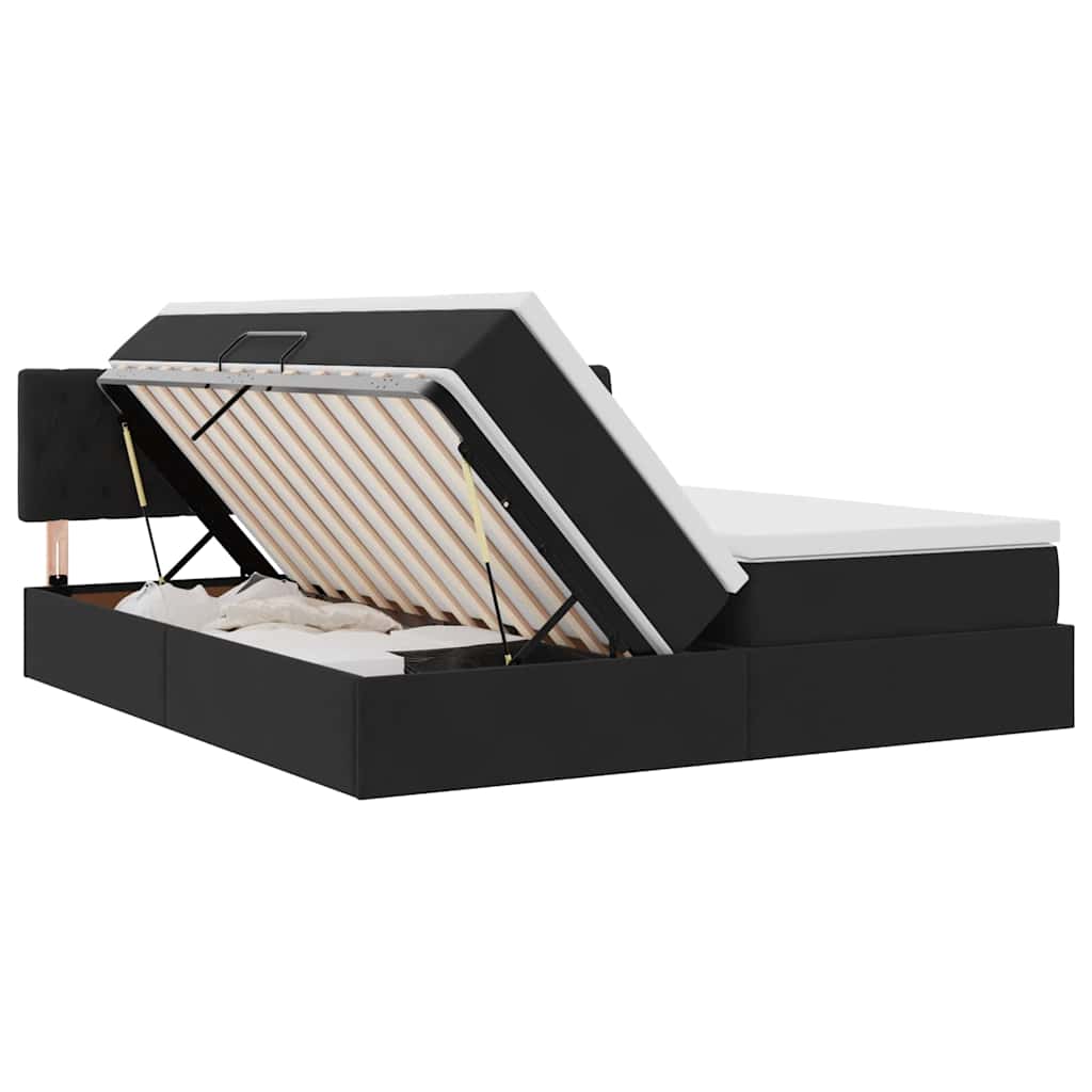 Letto con Contenitore con materasso Nero 90 x 200 cm | homemem39