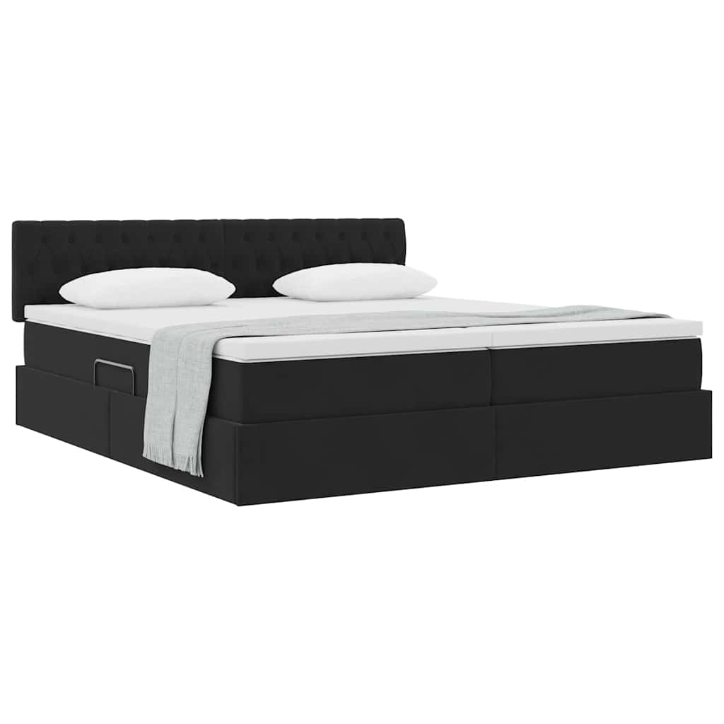 Letto con Contenitore con materasso Nero 90 x 200 cm | homemem39