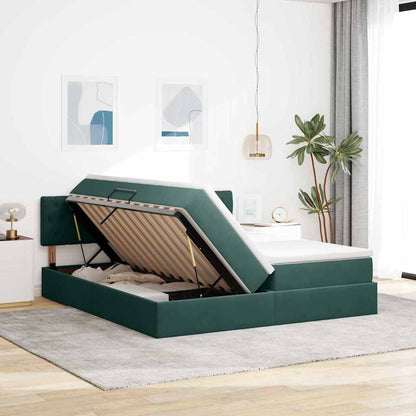 Letto con Contenitore con materasso Verde Scuro 90 x 200 cm | homemem39