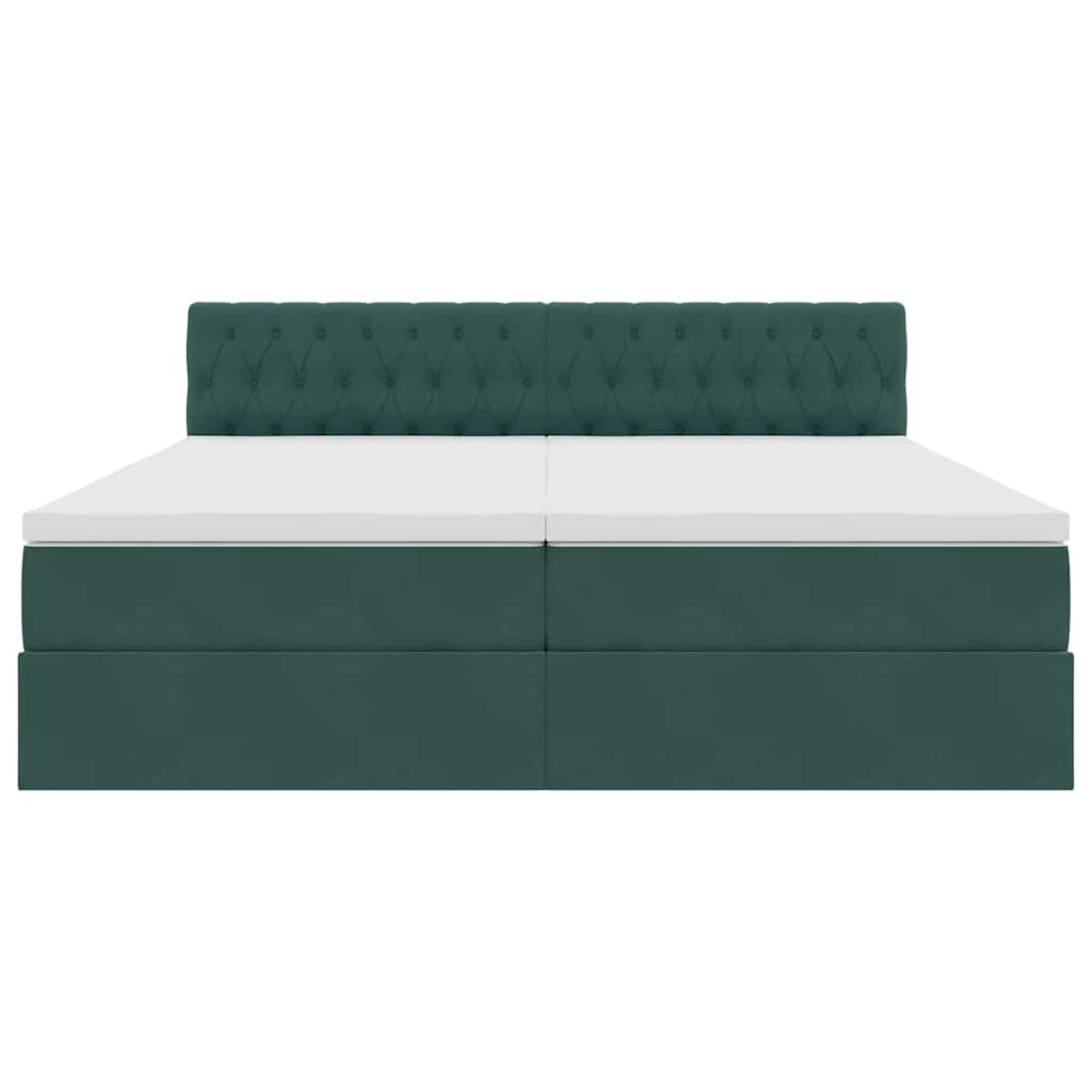 Letto con Contenitore con materasso Verde Scuro 90 x 200 cm