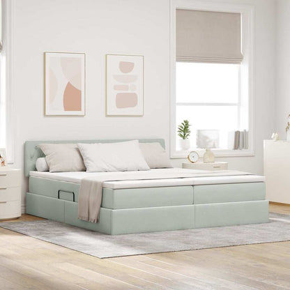 Letto con Contenitore con materasso Grigio chiaro 100 x 200 cm | homemem39