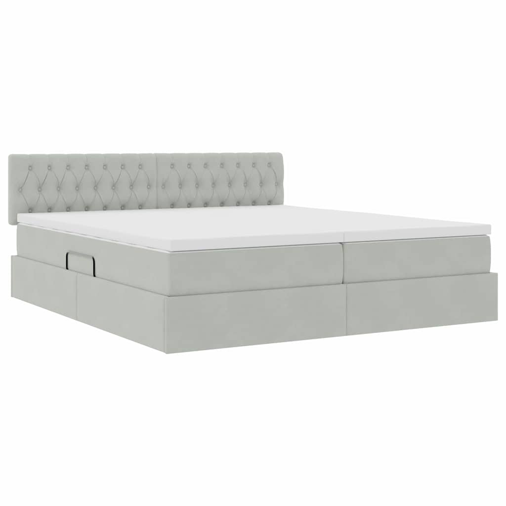 Letto con Contenitore con materasso Grigio chiaro 100 x 200 cm | homemem39
