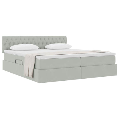 Letto con Contenitore con materasso Grigio chiaro 100 x 200 cm | homemem39