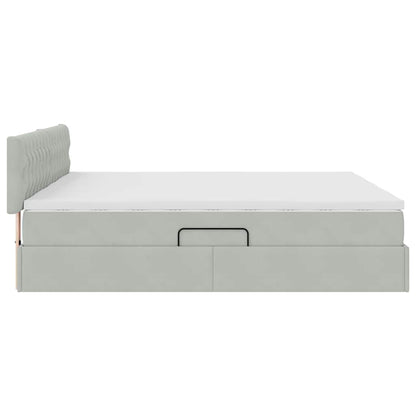 Letto con Contenitore con materasso Grigio chiaro 100 x 200 cm