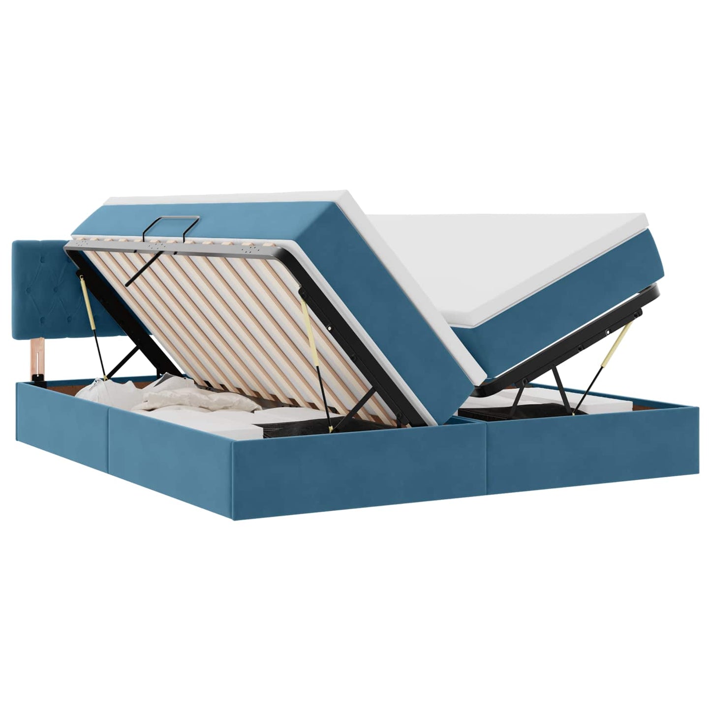 Letto con Contenitore con materasso Blu Scuro 100 x 200 cm | homemem39