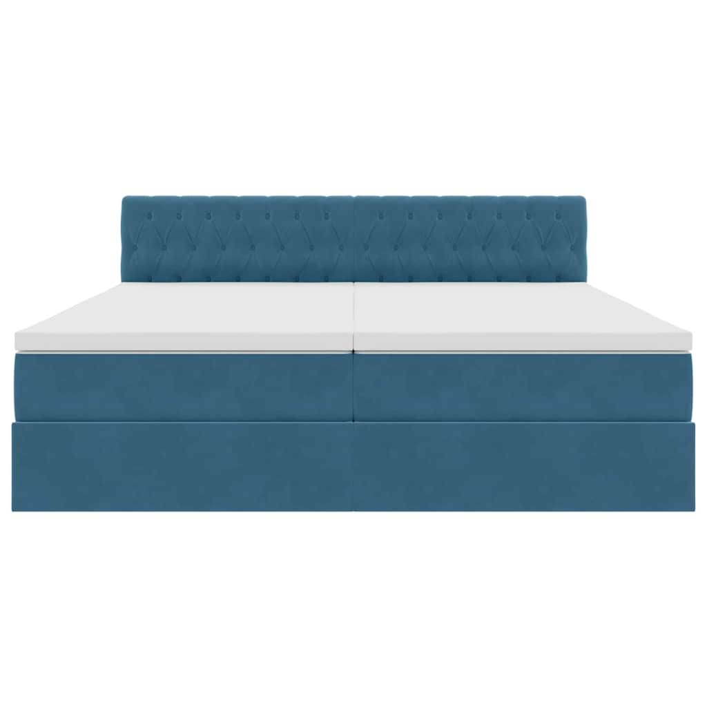 Letto con Contenitore con materasso Blu Scuro 100 x 200 cm | homemem39