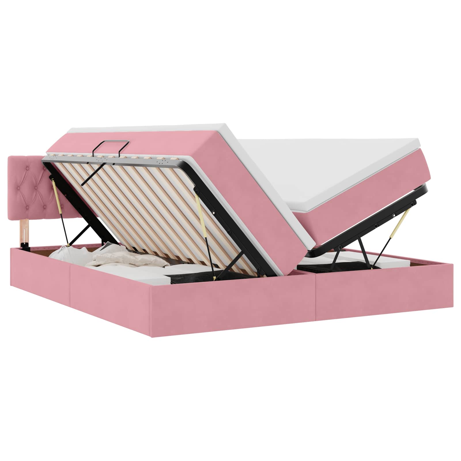 Letto con Contenitore con materasso Rosa 100 x 200 cm | homemem39