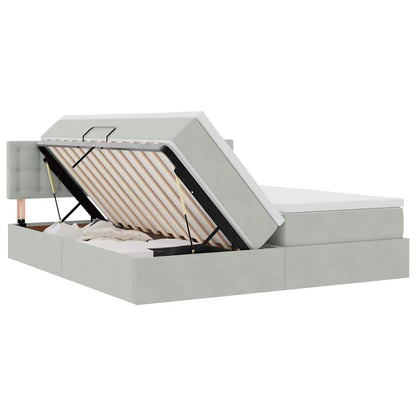 Letto con Contenitore con materasso Grigio chiaro 90 x 200 cm | homemem39