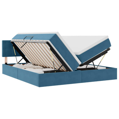 Letto con Contenitore con materasso Blu Scuro 90 x 200 cm | homemem39