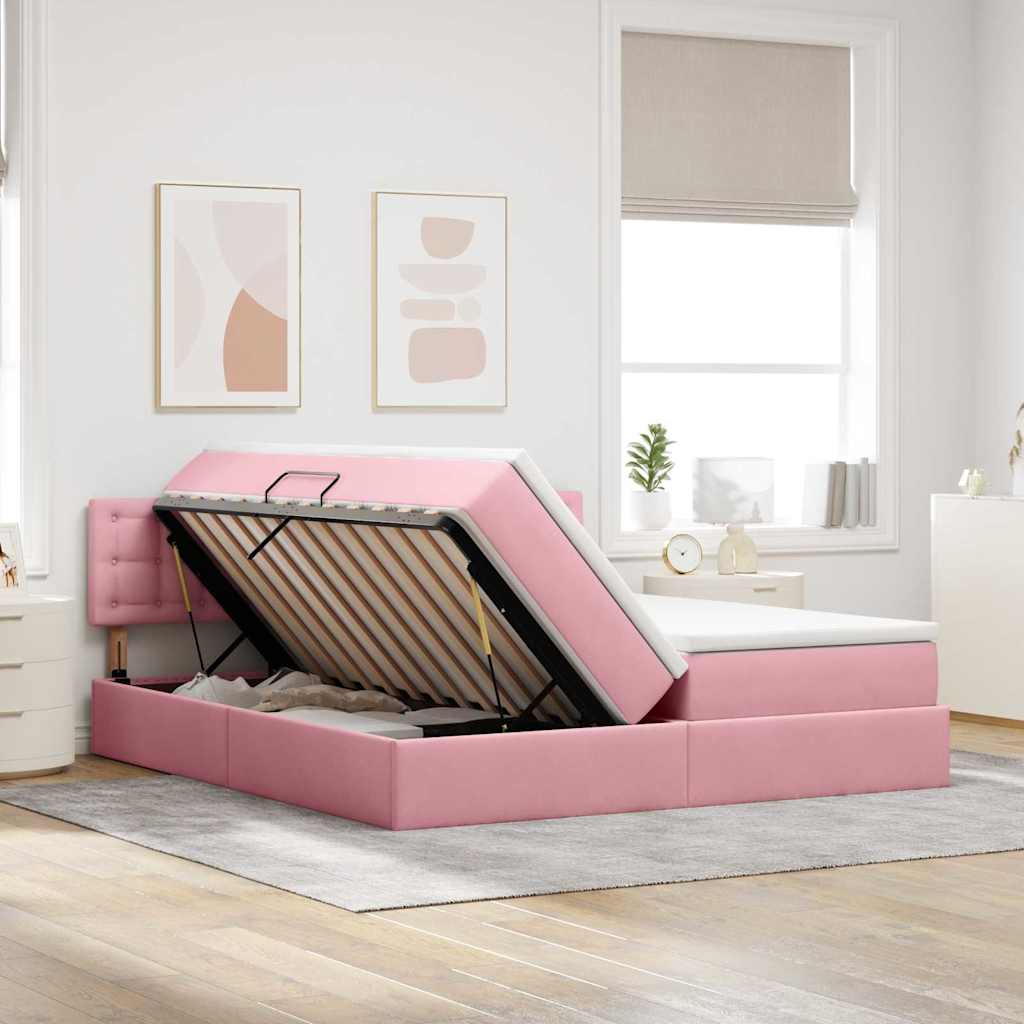 Letto con Contenitore con materasso Rosa 90 x 200 cm | homemem39