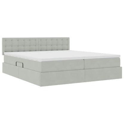Letto con Contenitore con materasso Grigio chiaro 100 x 200 cm | homemem39