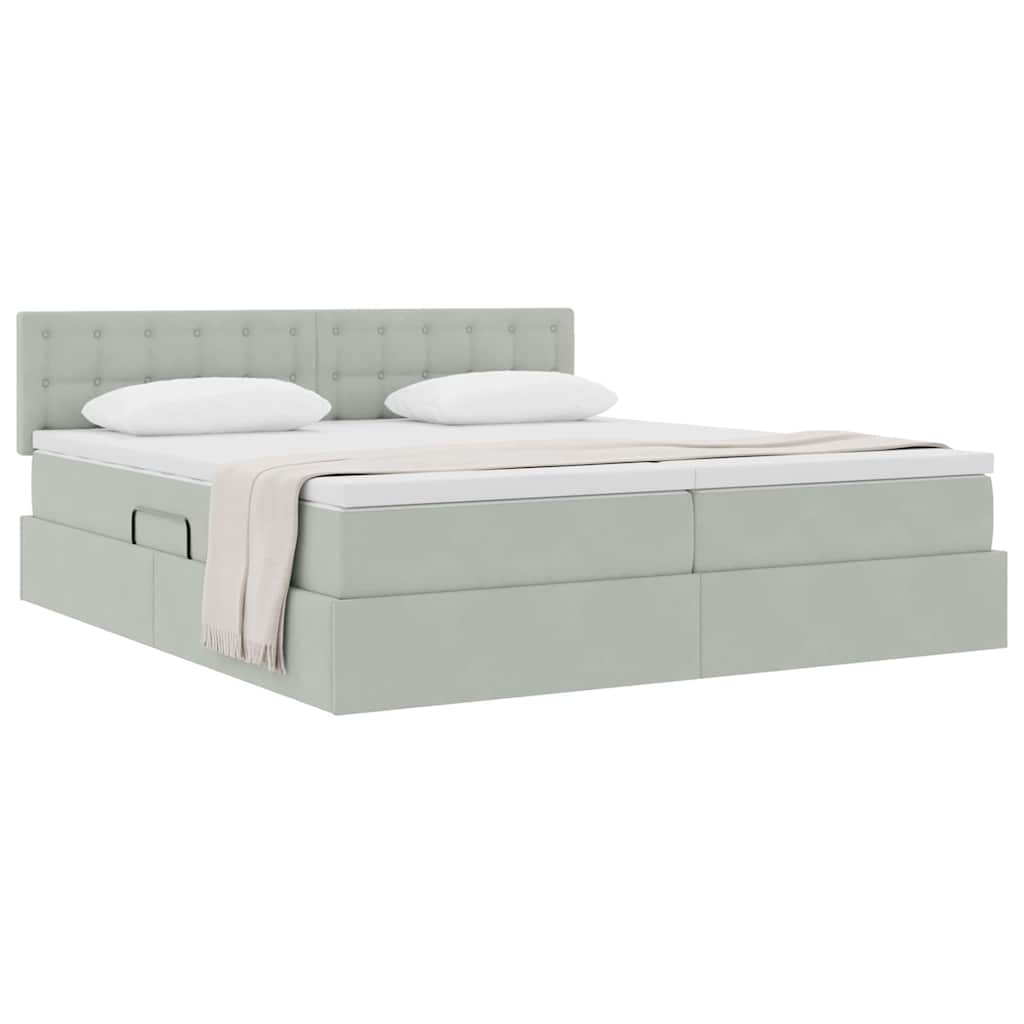 Letto con Contenitore con materasso Grigio chiaro 100 x 200 cm