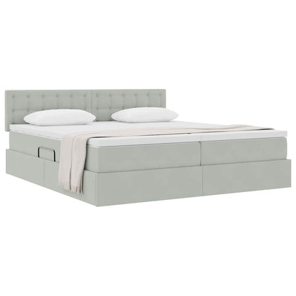 Letto con Contenitore con materasso Grigio chiaro 100 x 200 cm