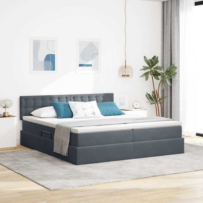 Letto con Contenitore con materasso Grigio scuro 100 x 200 cm | homemem39