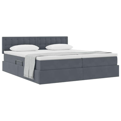 Letto con Contenitore con materasso Grigio scuro 100 x 200 cm | homemem39