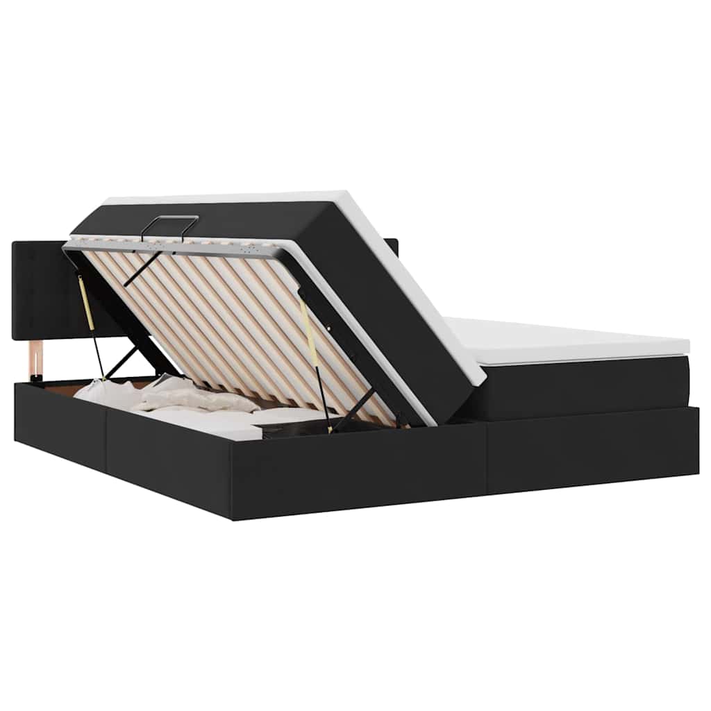 Letto con Contenitore con materasso Nero 100 x 200 cm | homemem39