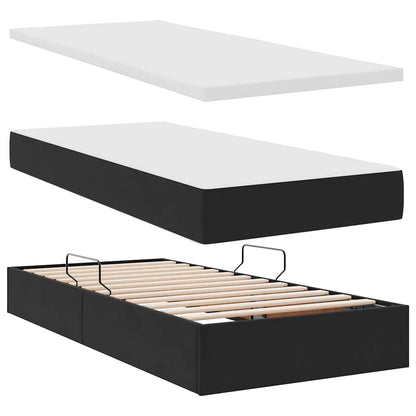Letto con Contenitore con materasso Nero 100 x 200 cm | homemem39