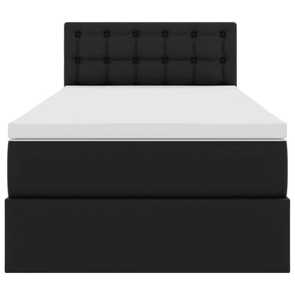 Letto con contenitore e LED Nero 90 x 200 cm Pelle Sintetica | homemem39